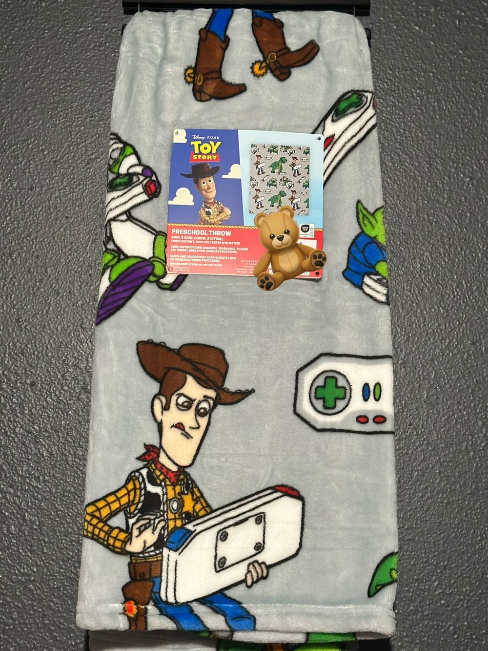 Disney Toy Story Preschool Throw Blanket - Light Gray, Brown, Green, Blue